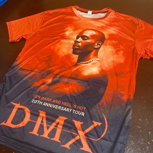 DMX Mens Orange Black 20th Anniversary Tour Short Sleeve Pullover T Shirt Size L - Picture 3 of 3